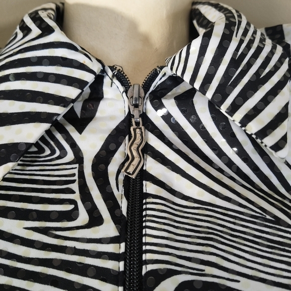 JOSEPH RIBKOFF Black White Zebra Sequin Women's Jacket 8 - Picture 5 of 10